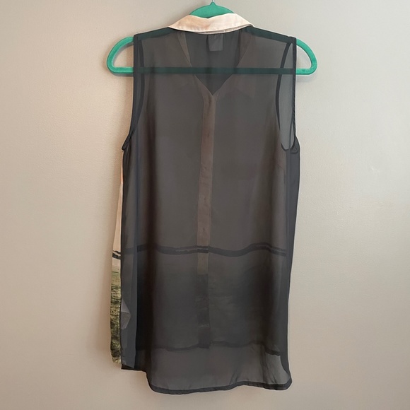 EUC RARE Vero Moda Corsair Cloud Sleeveless Semi Sheer Blouse Size Medium - Picture 7 of 8